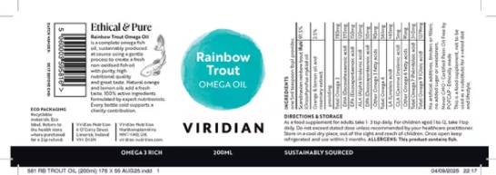 Rainbow Trout Omega Oil - 200ml