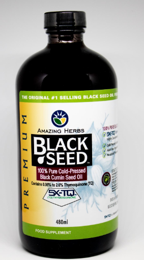 Premium Black Seed 100% Pure Cold-Pressed Black Cumin Seed Oil 480ml