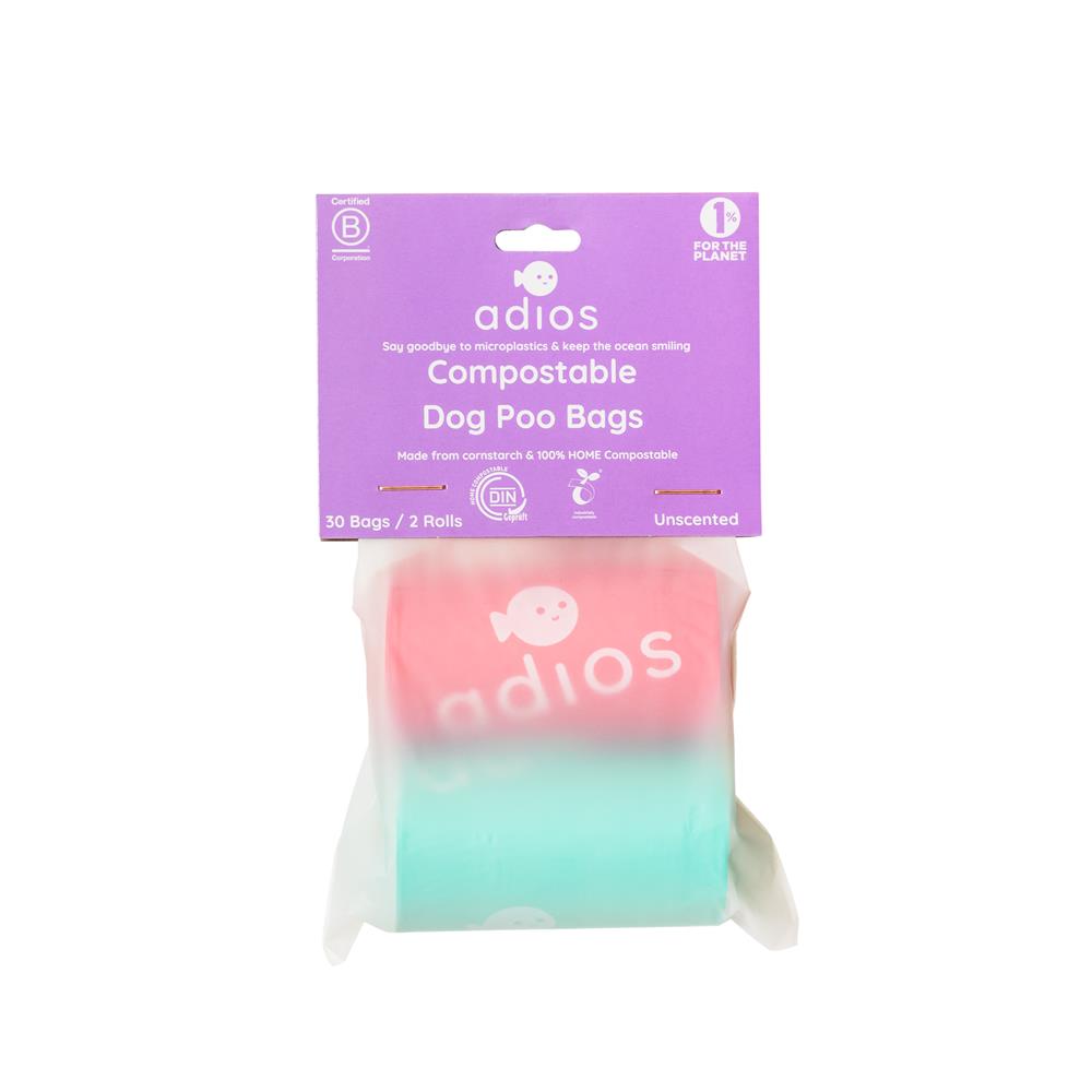 Compostable Poo Bag Rainbow 30 Pack Non Handle