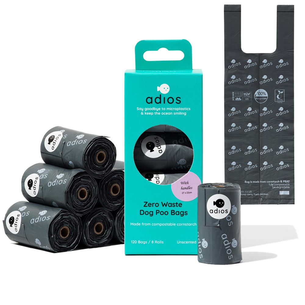 8 rolls in Grey 120 bags Handle on a Roll