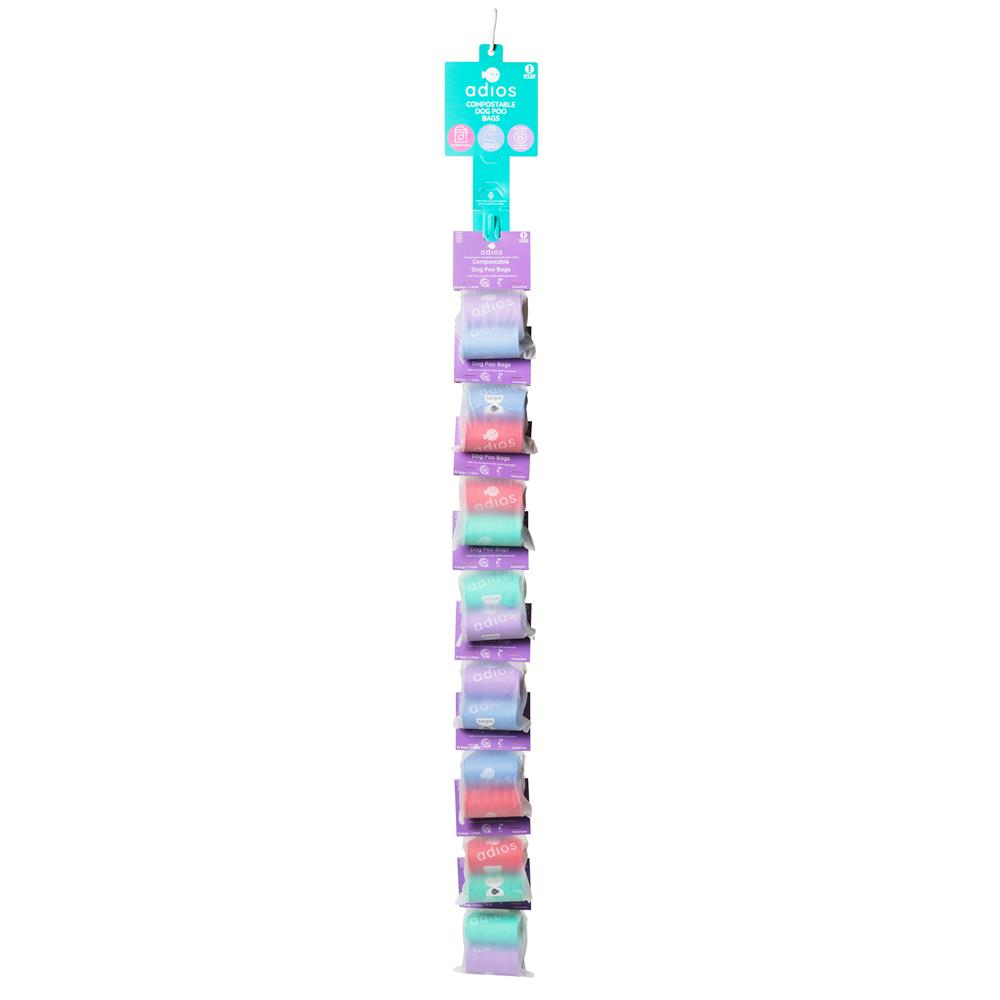Compostable Poo Bag Rainbow 30 Pack Non Handle