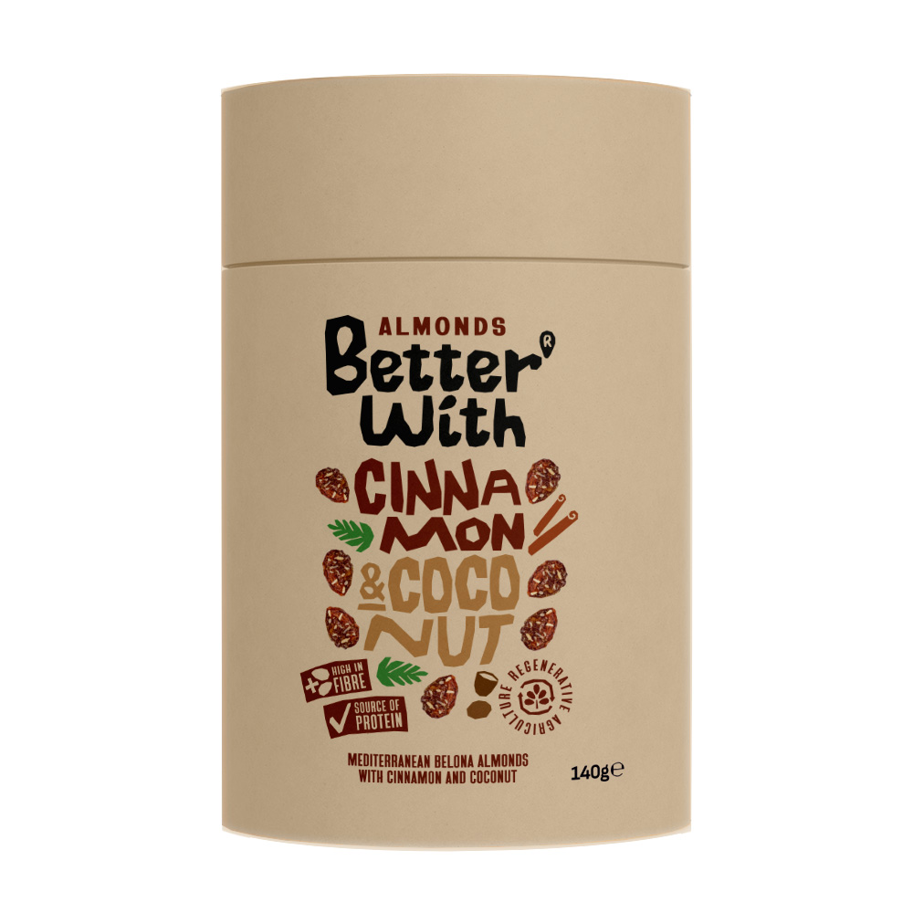 Cinnamon & Coconut Almonds Tube 140g