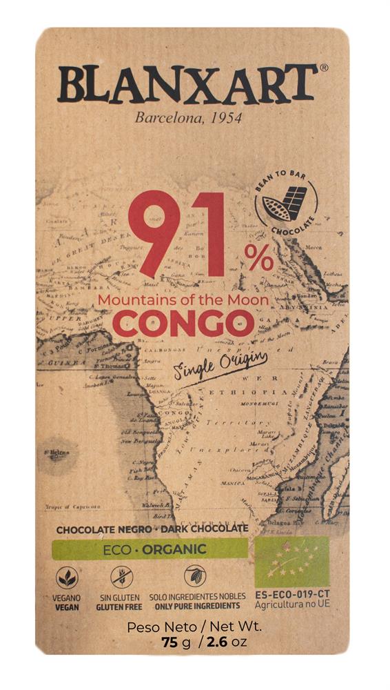 91% CONGO Chocolate Bar (Pack of 3)