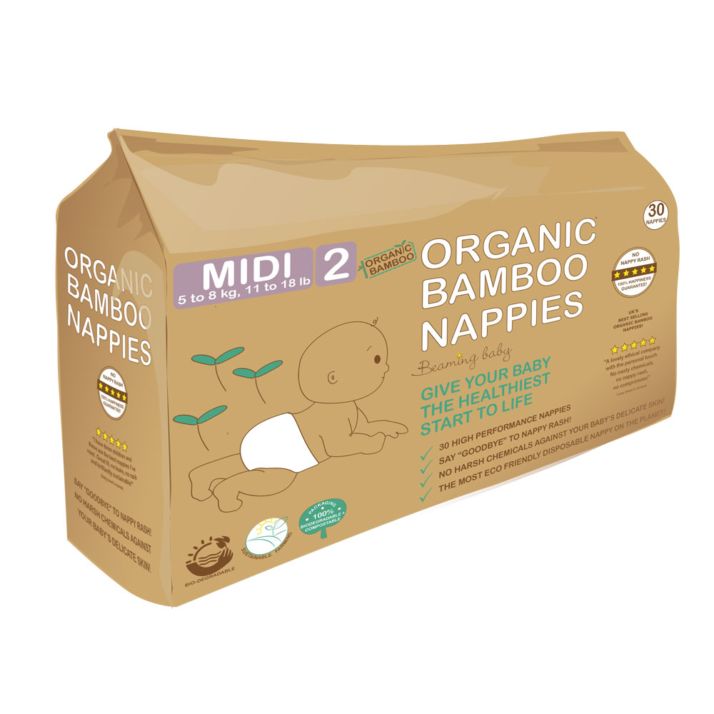 Organic Bamboo Nappies Size 2