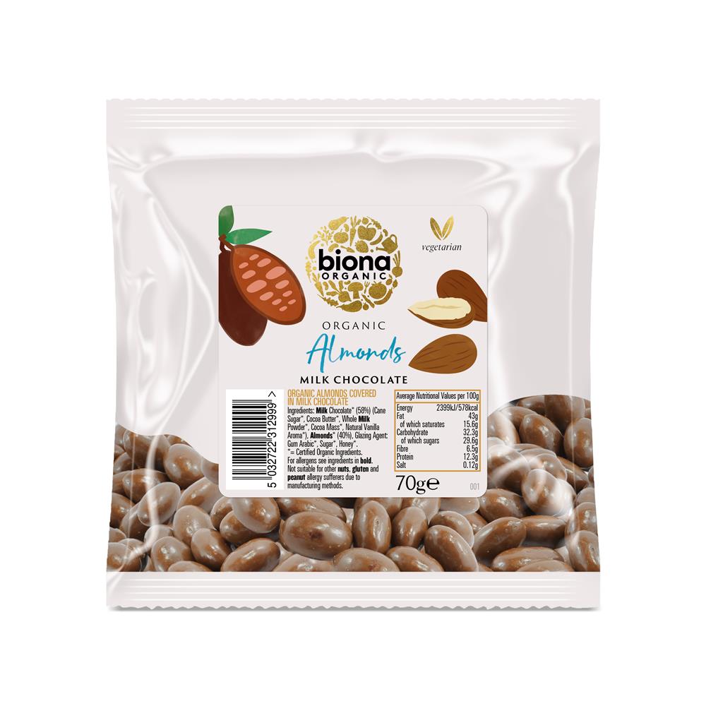 Organic Milk Choc Almonds (Pack of 2)