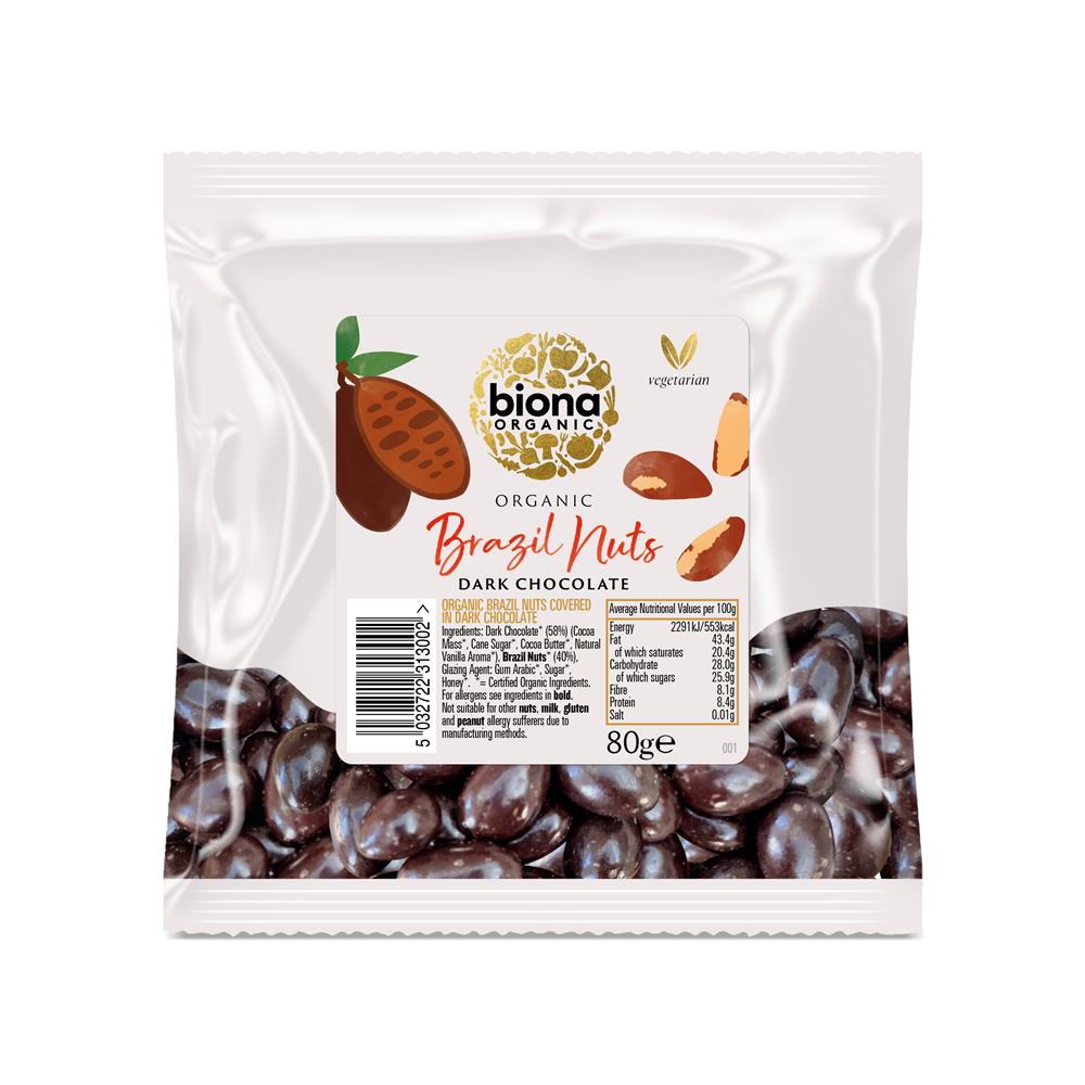 Organic Plain Choc Brazil Nuts (Pack of 2)