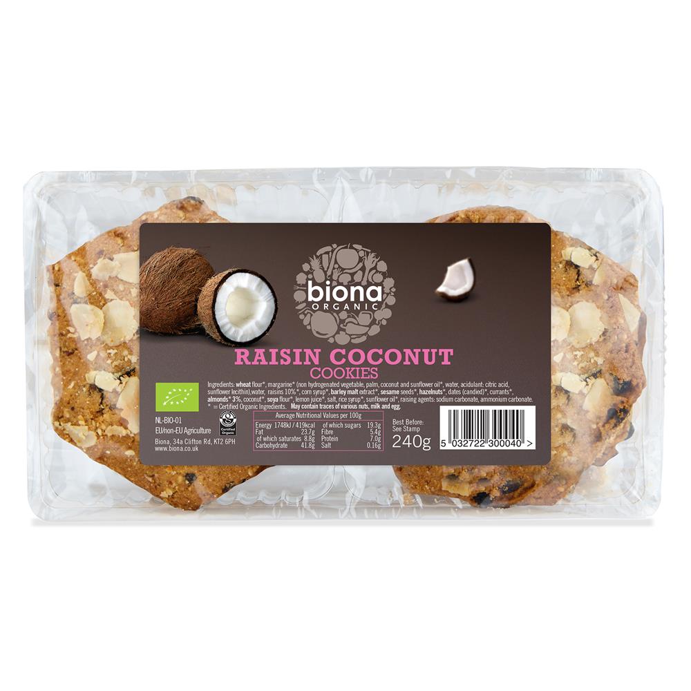 Org Raisin & Coconut Cookies