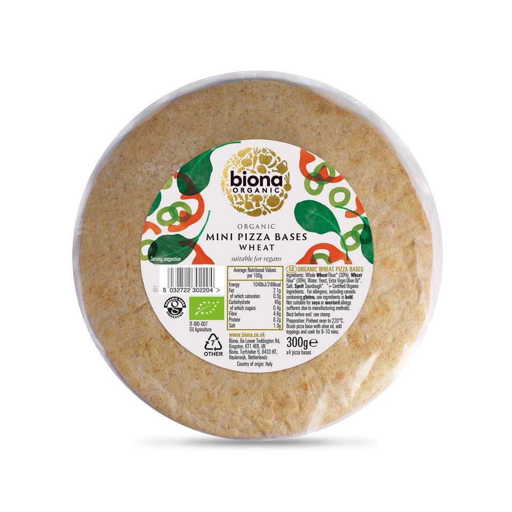 Mini Pizza Bases Wheat Organic