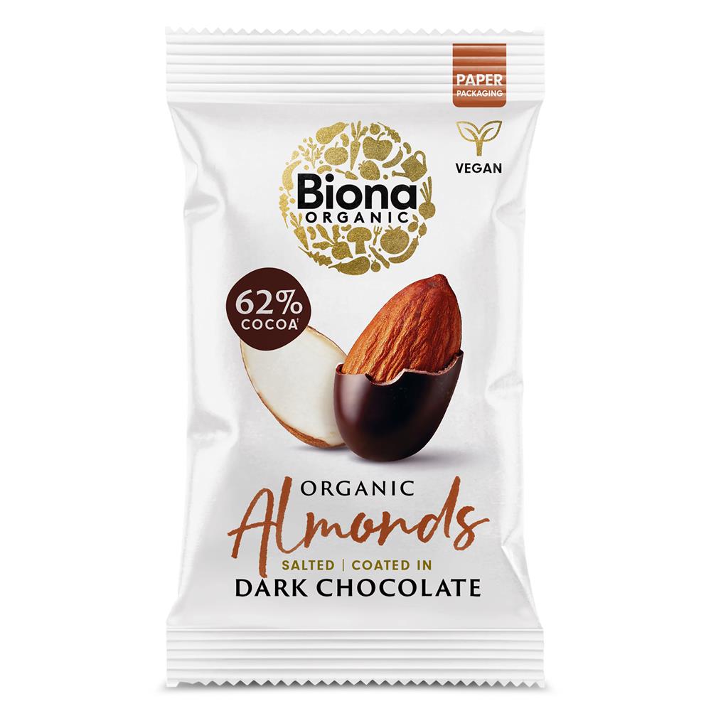 Organic Dark Chocolate Roasted Almonds 30g