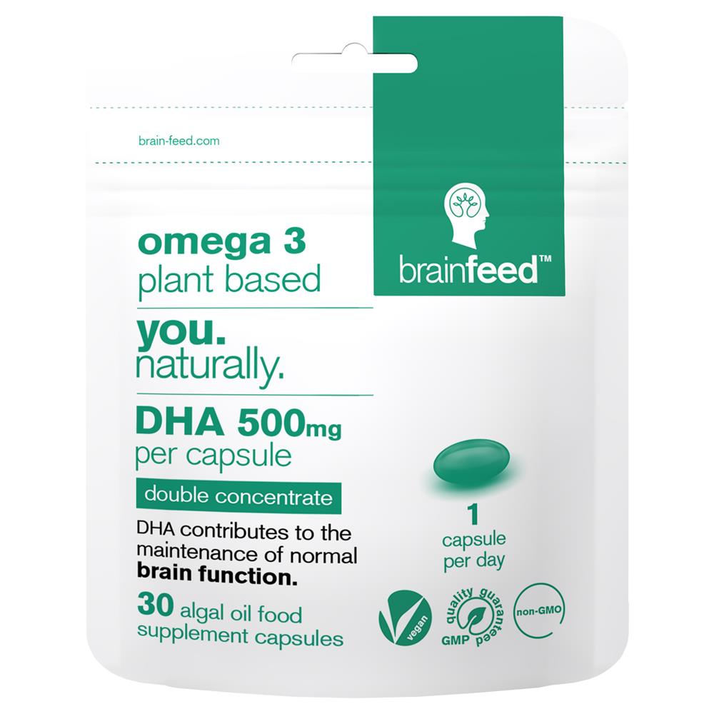 Omega3 Plant-based DHA 500mg 1-a-day | EU Certified Brain Health