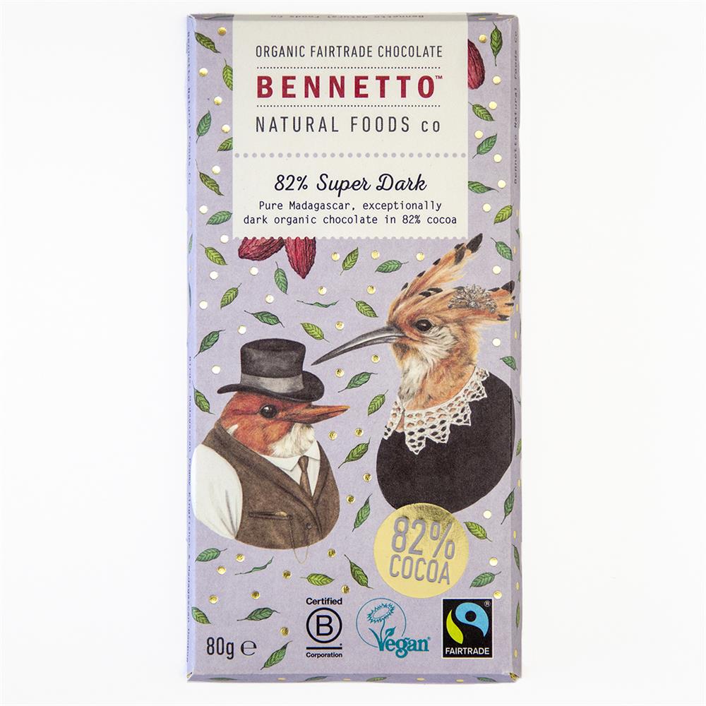 Chocolate Bar 82% Dark Organic (Pack of 2)