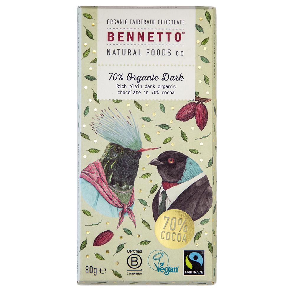 Chocolate Bar 70% Dark Organic (Pack of 2)