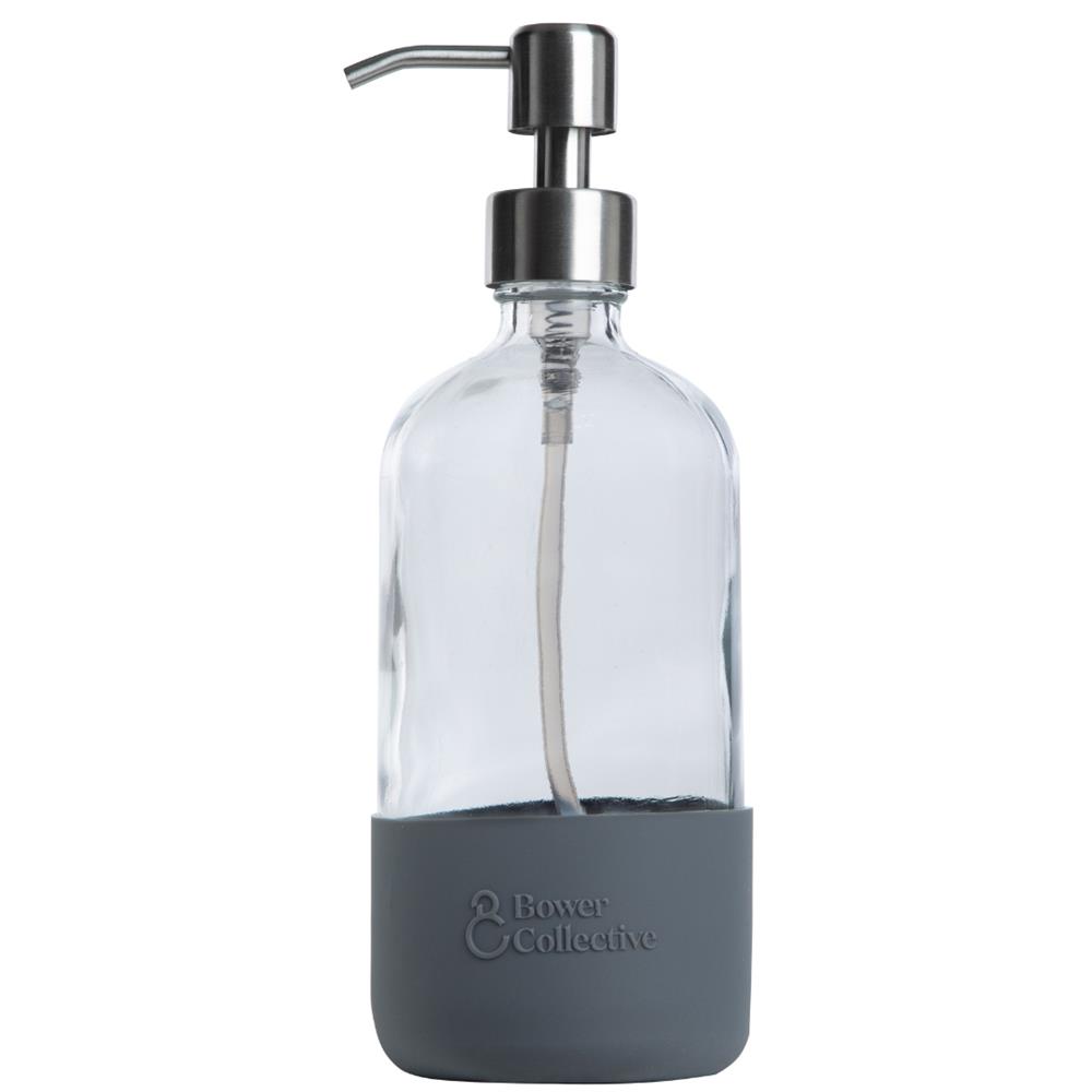 Glass Silicon Sleeve Pump Dispenser in Granite - 500ml