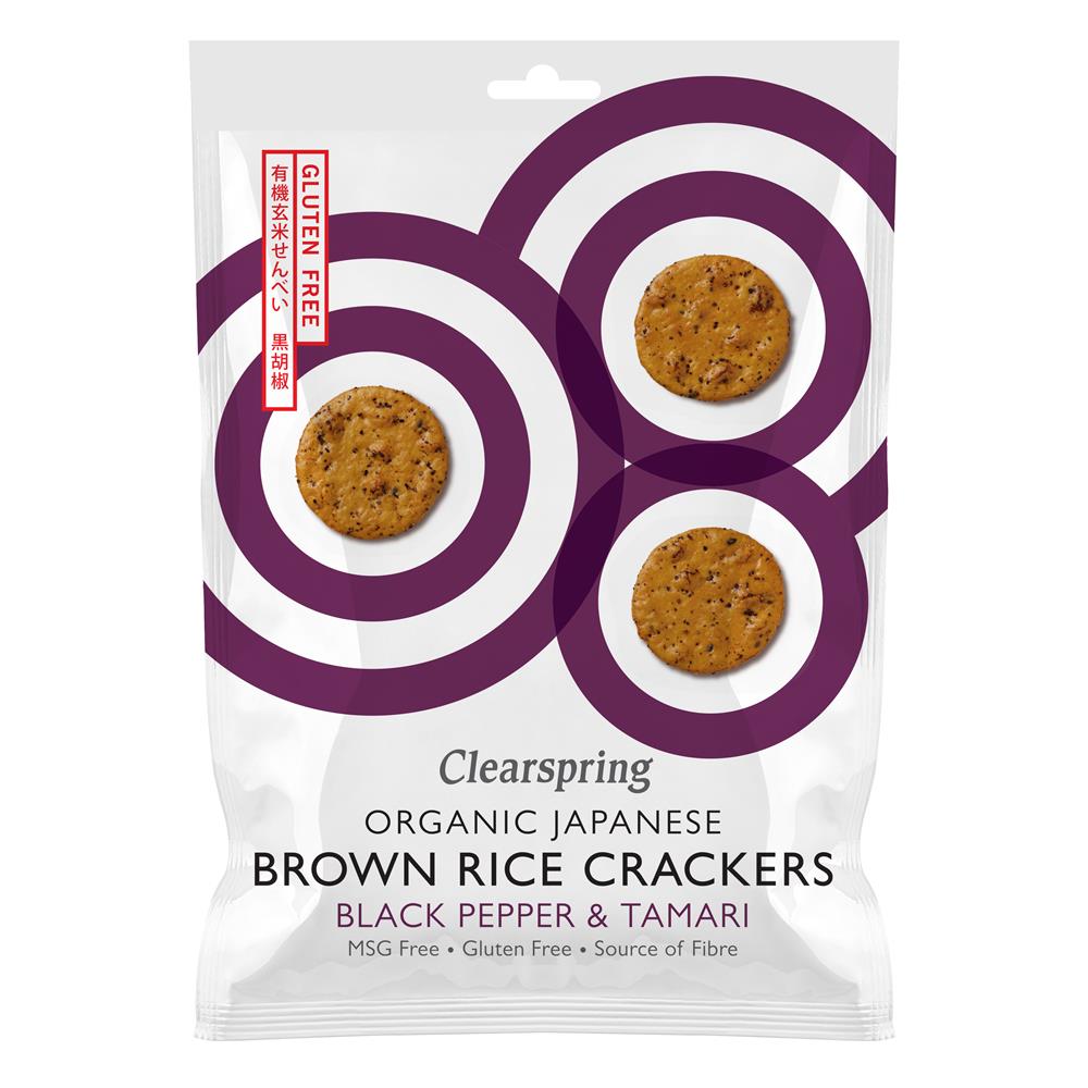 Org Brown Rice Crackers Pepper