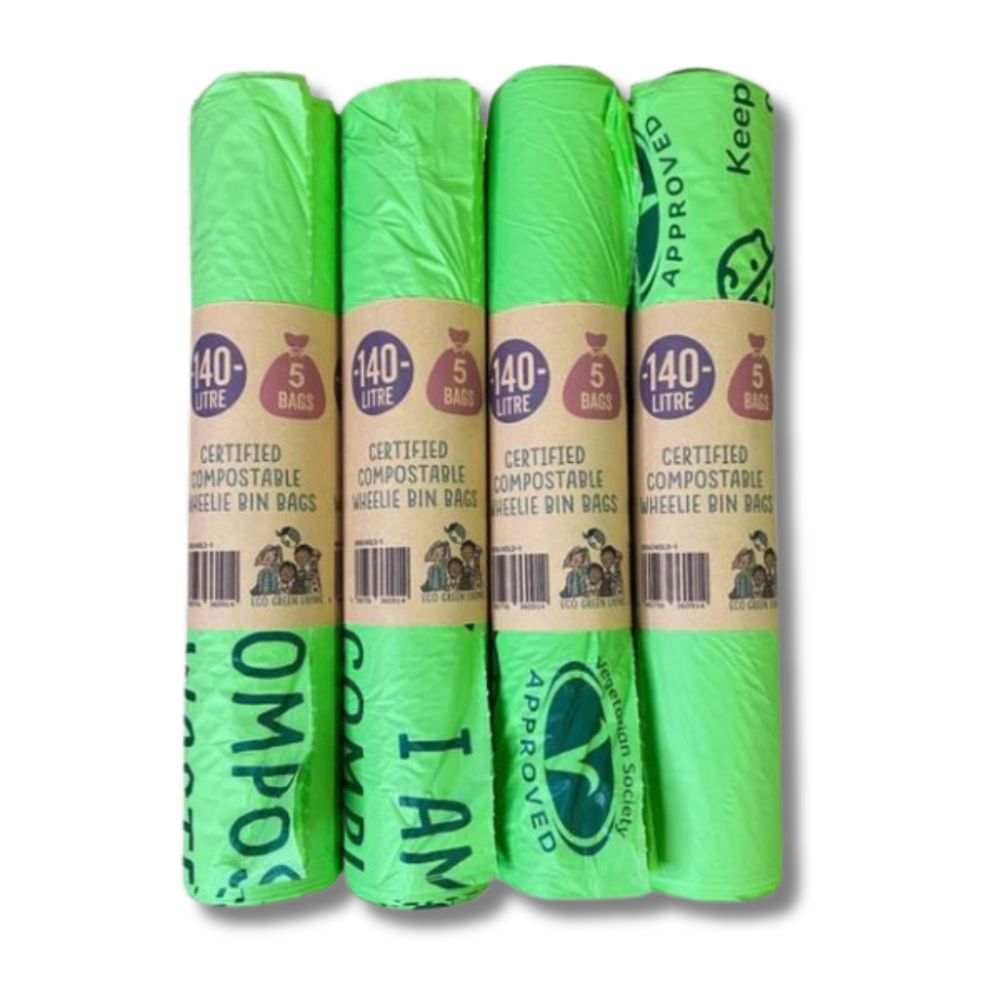 140L Compostable Waste Bags | 1 Roll of 5 Bags