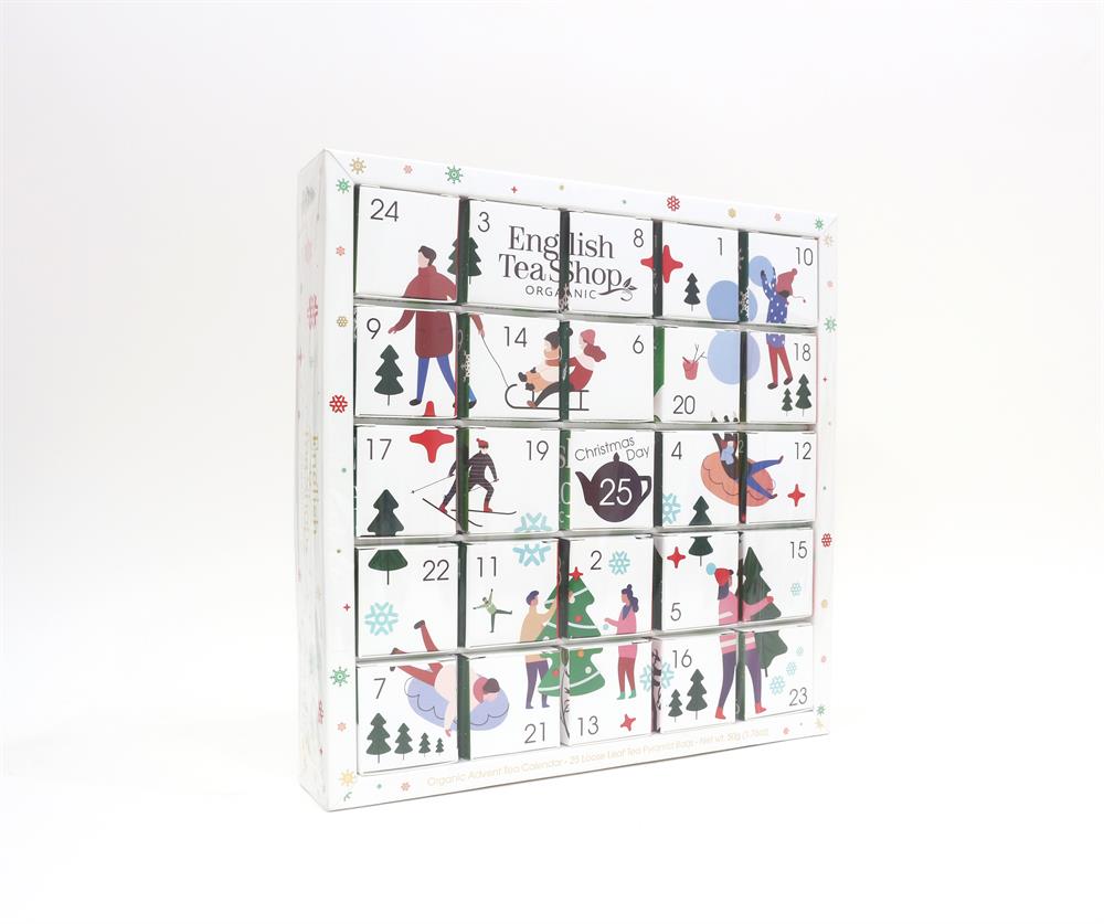 Organic White Puzzle Advent Calendar 25 Tea Pyramid Bags