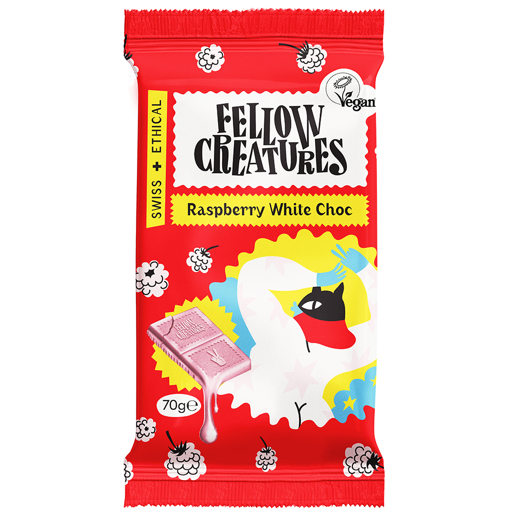 Raspberry White Organic Choc (Pack of 5)