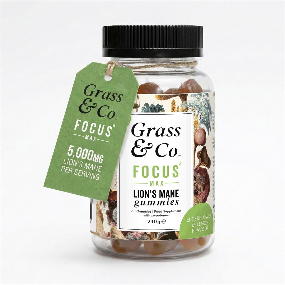 FOCUS MAX Lion's Mane Gummies 5000mg vegan Elderflower and Lemon 60 Gummies