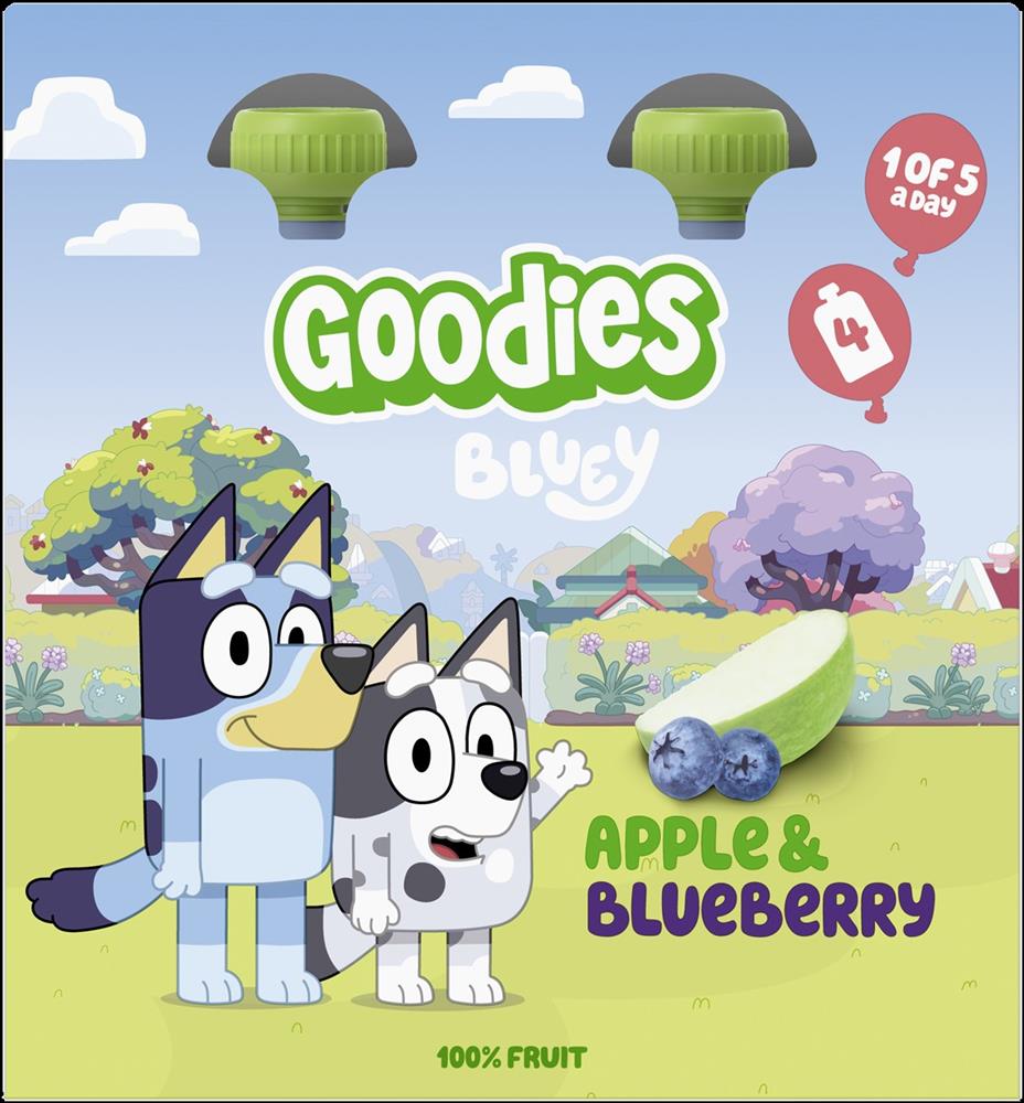 Bluey KIDS Apple & Blueberry Pouch 4x100g