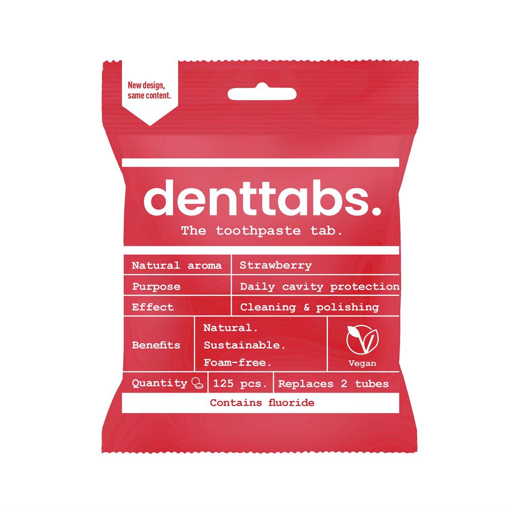 Denttabs Toothtablets Strawberry - 125 Pieces - with fluoride