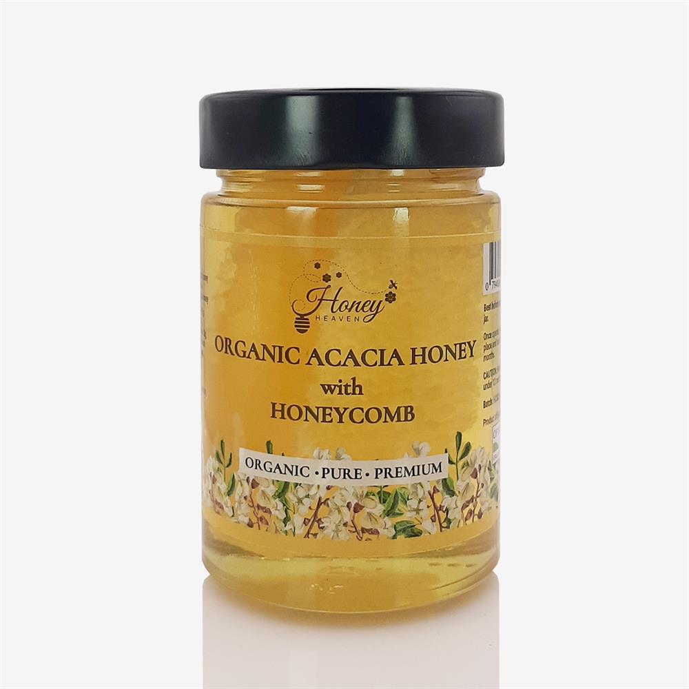 Organic Acacia Honey with Honeycomb 500g