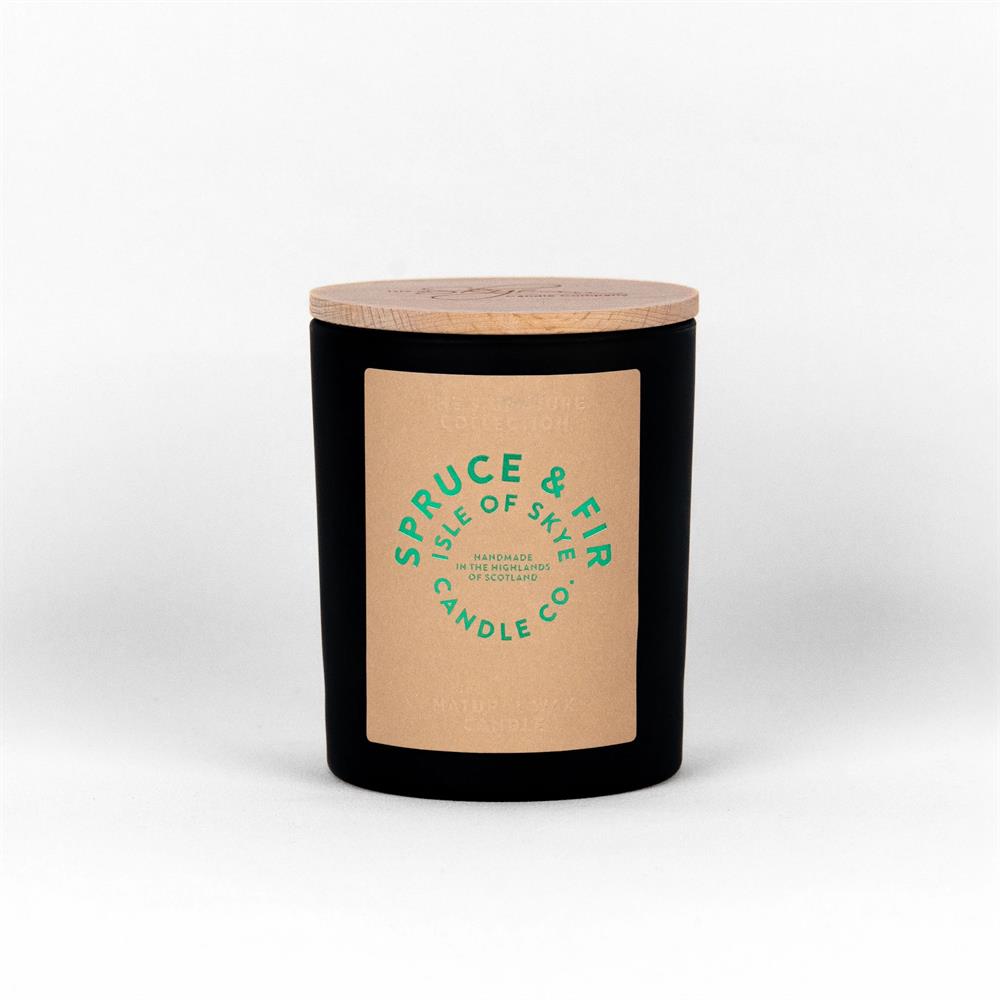 Spruce & Fir Black Natural Wax Candle 9.5cm x 8cm x 8cm
