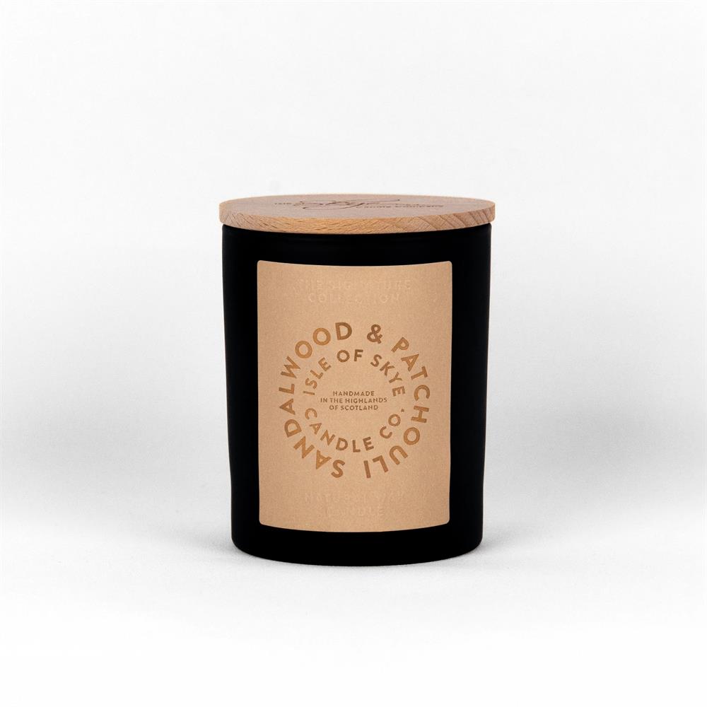 Sandalwood & Patchouli Black Natural Candle 9.5cm x 8cm x 8cm
