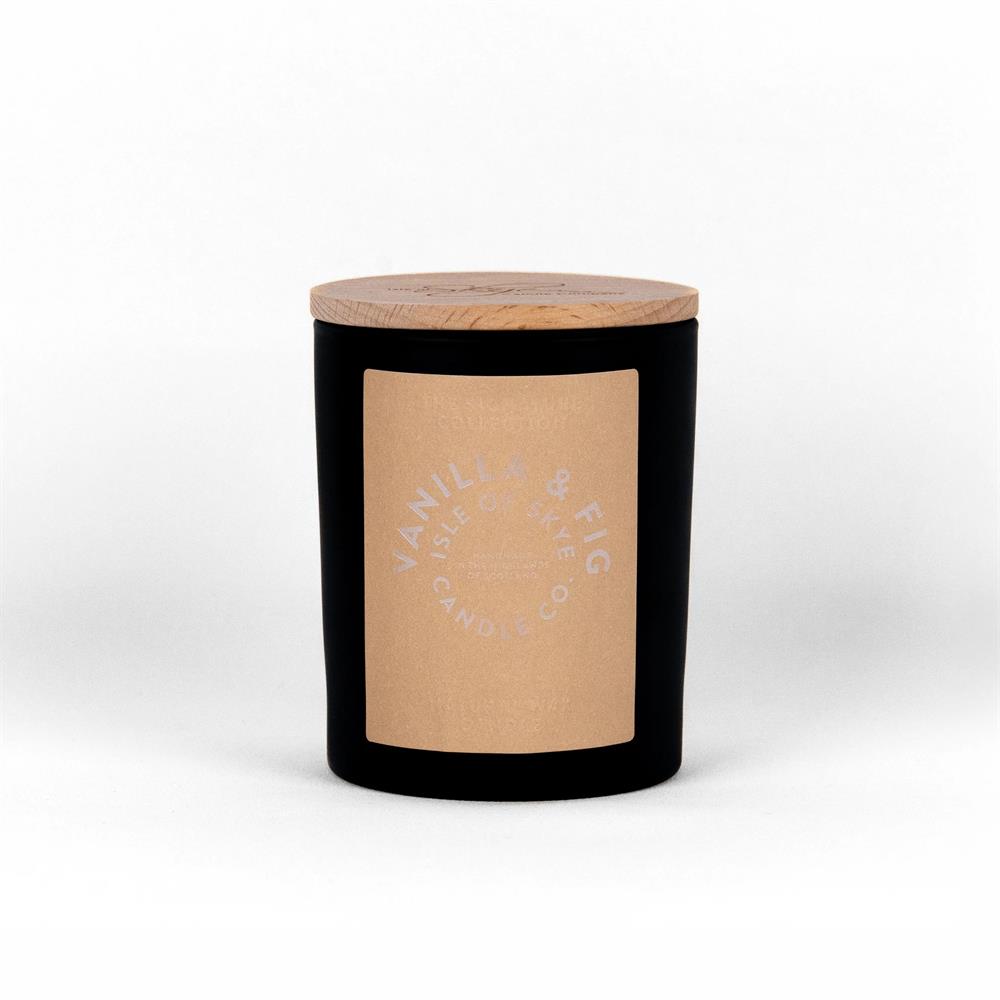 Vanilla & Fig Black Natural Wax Candle 9.5cm x 8cm x 8cm