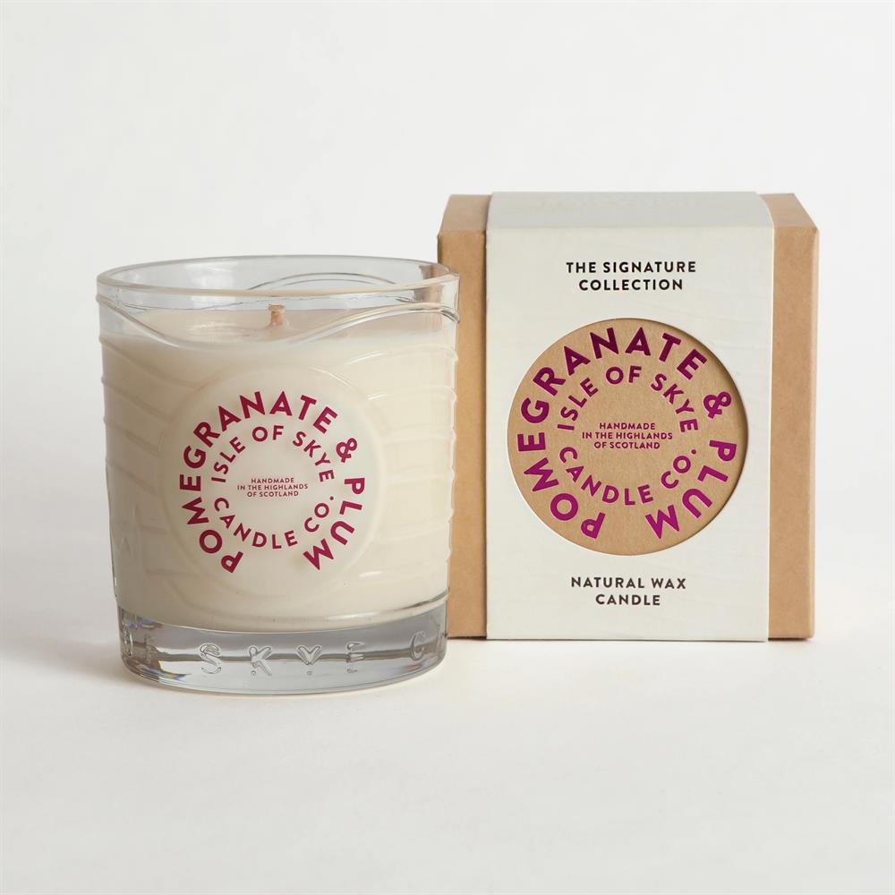 Pomegranate & Plum Natural Wax Candle 9.1cm x 8.2cm x 8.2cm