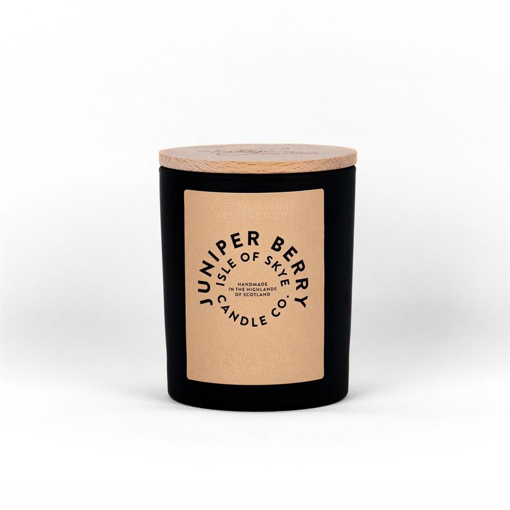 Juniper Berry Black Natural Soy Wax Candle 9.5cm x 8cm x 8cm