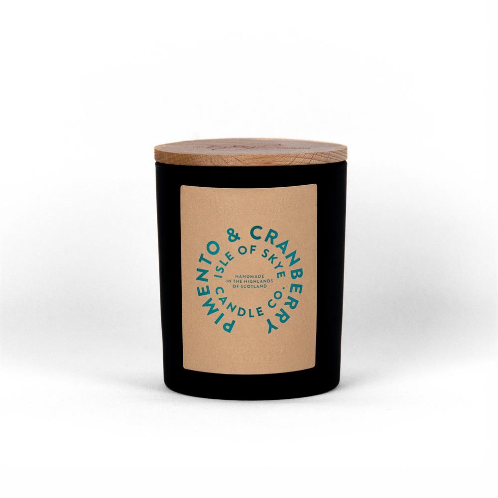 Pimento & Cranberry Black Natural Wax Candle 9.5cm x 8cm x 8cm