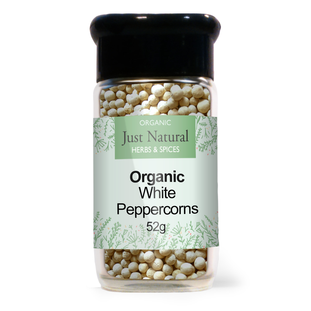 Org Peppercorns White Jar