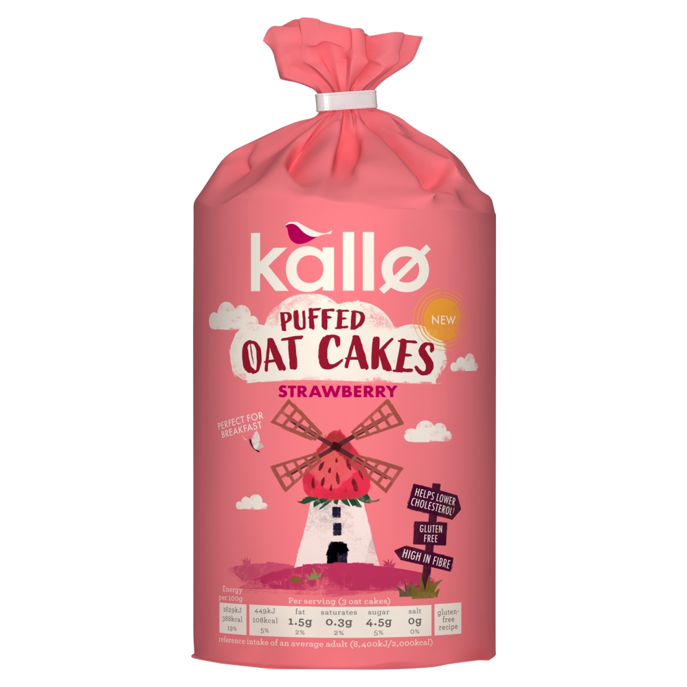 Strawberry Puffed Oat Cakes