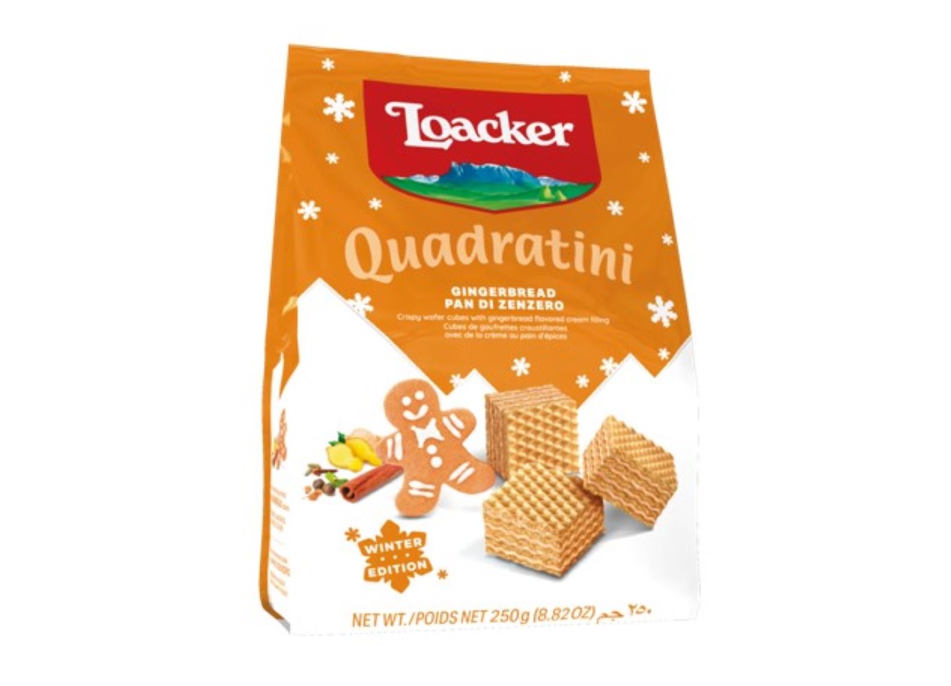 Quadratini Gingerbread 250g (Pack of 6)