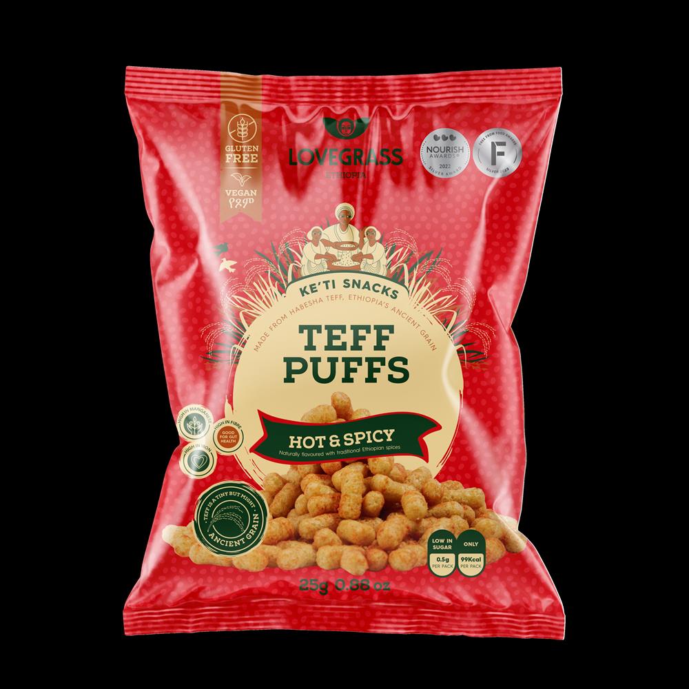 Teff Puffs Hot & Spicy (Pack of 5)