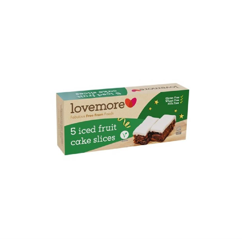 5 Iced Fruit Cake Slices Gluten Free Milk Free Wheat Free 260g