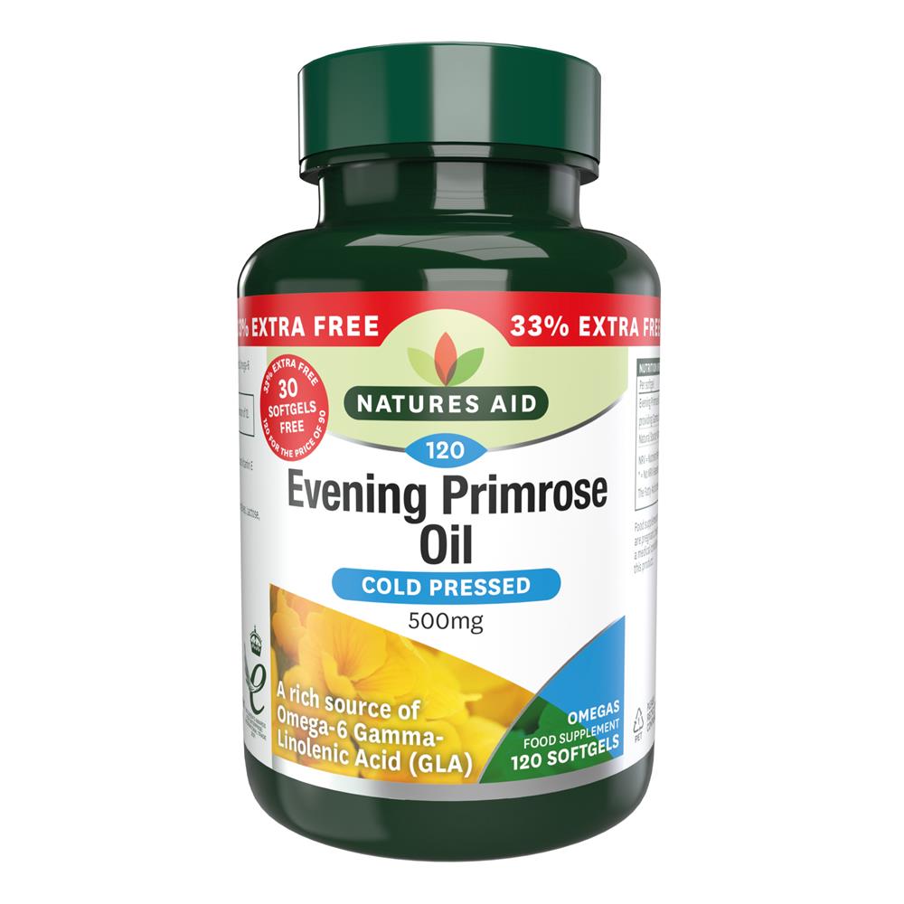 Evening Primrose Oil - 500mg - 33% EXTRA FILL 120