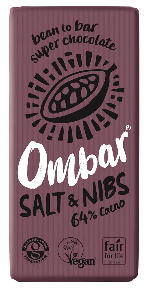 Ombar Salt & Nibs 70g (Pack of 10)