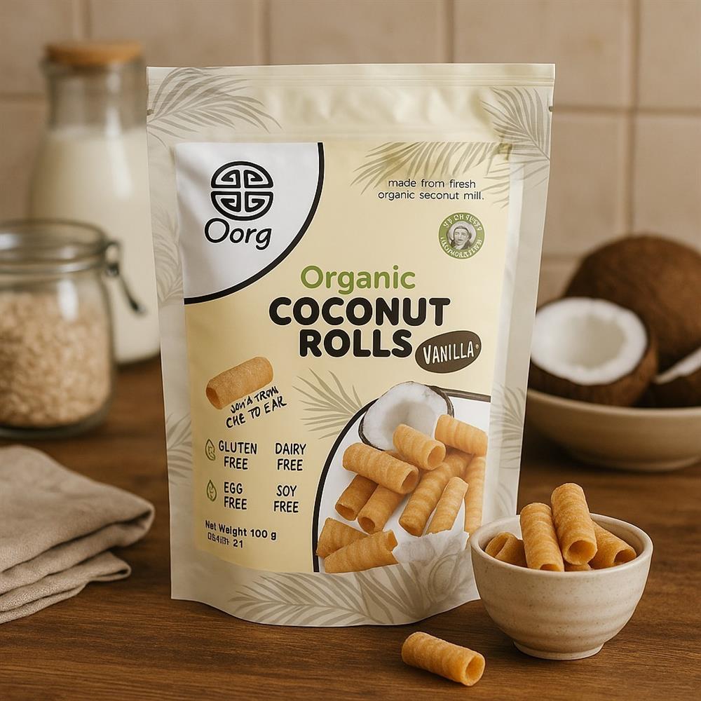 Organic Coconut Rolls Vanilla (Pack of 12)