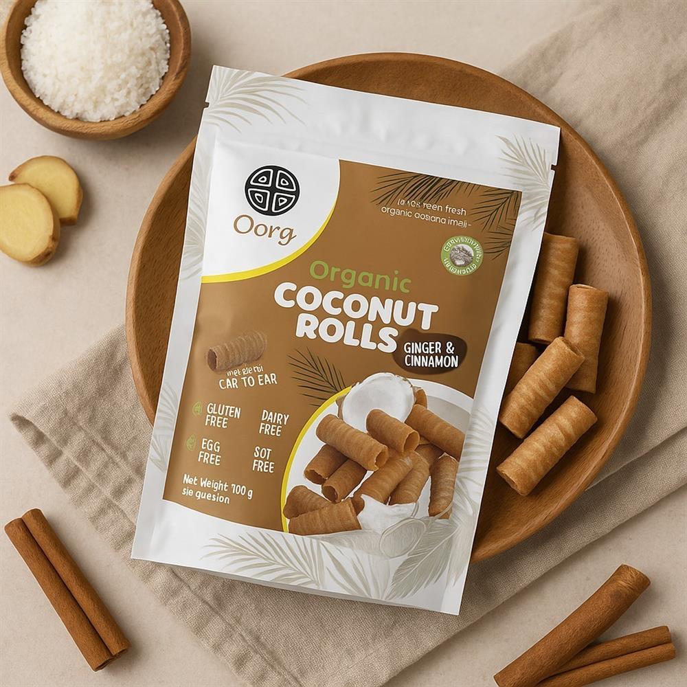 Coconut Rolls Ginger Cinnamon (Pack of 12)