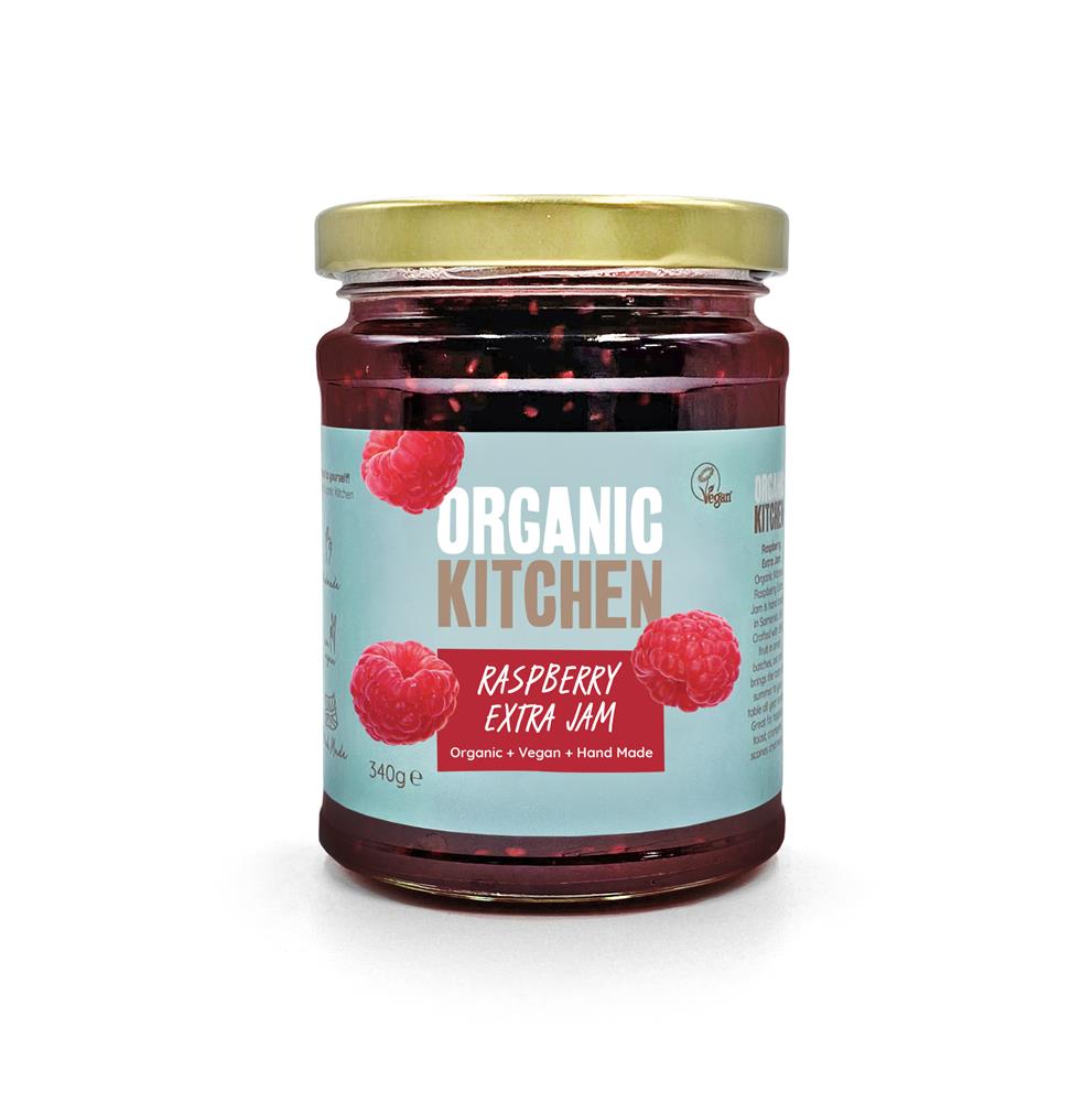 Org Raspberry Extra Fruit Jam