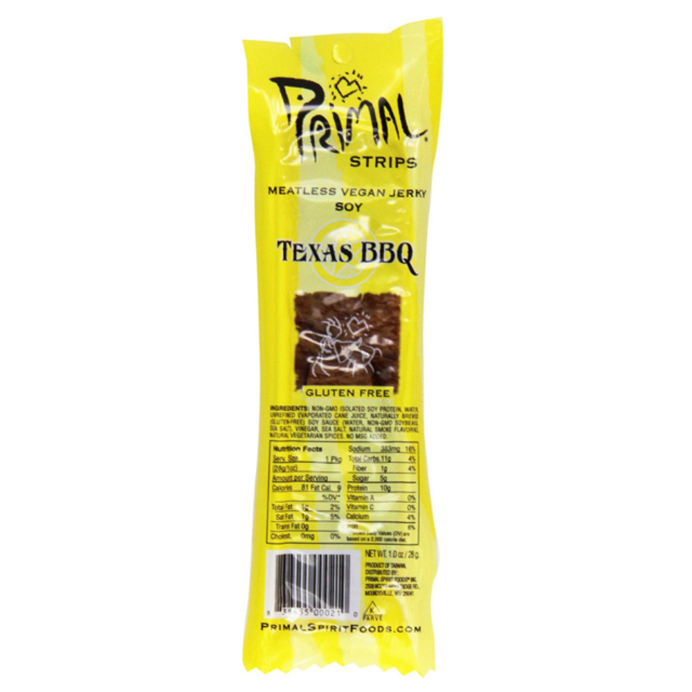 Vegan GF Jerky Strips Tex BBQ