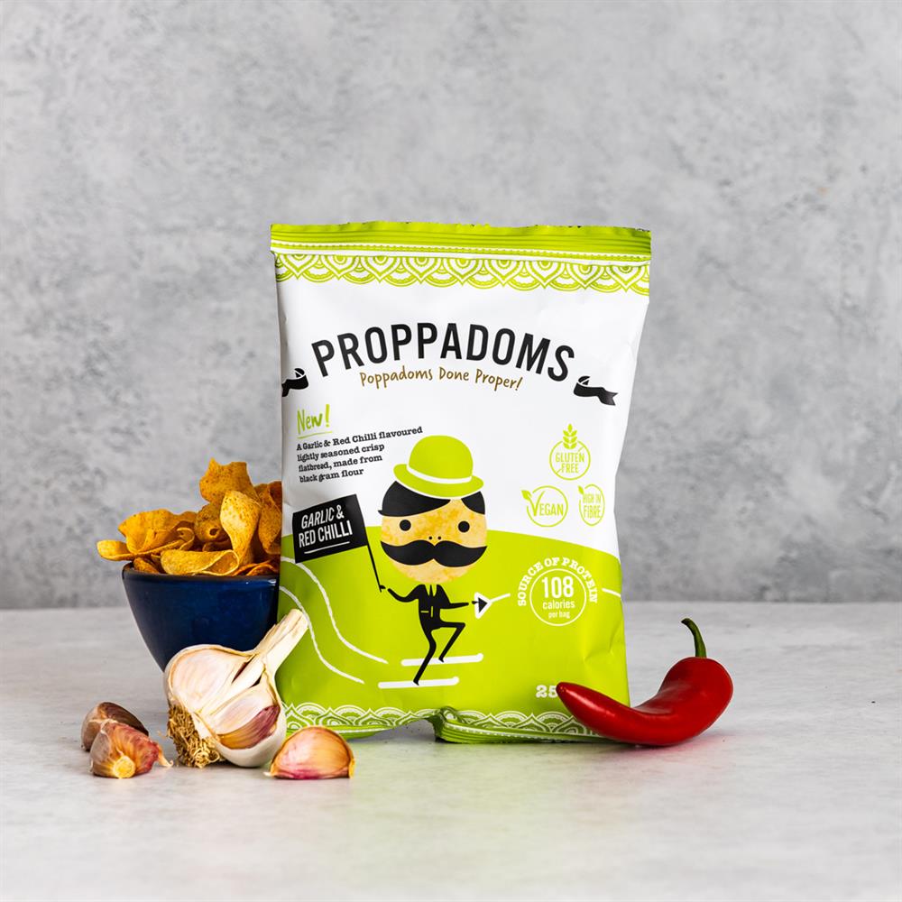 Garlic & Red Chilli Proppadoms (Pack of 12)