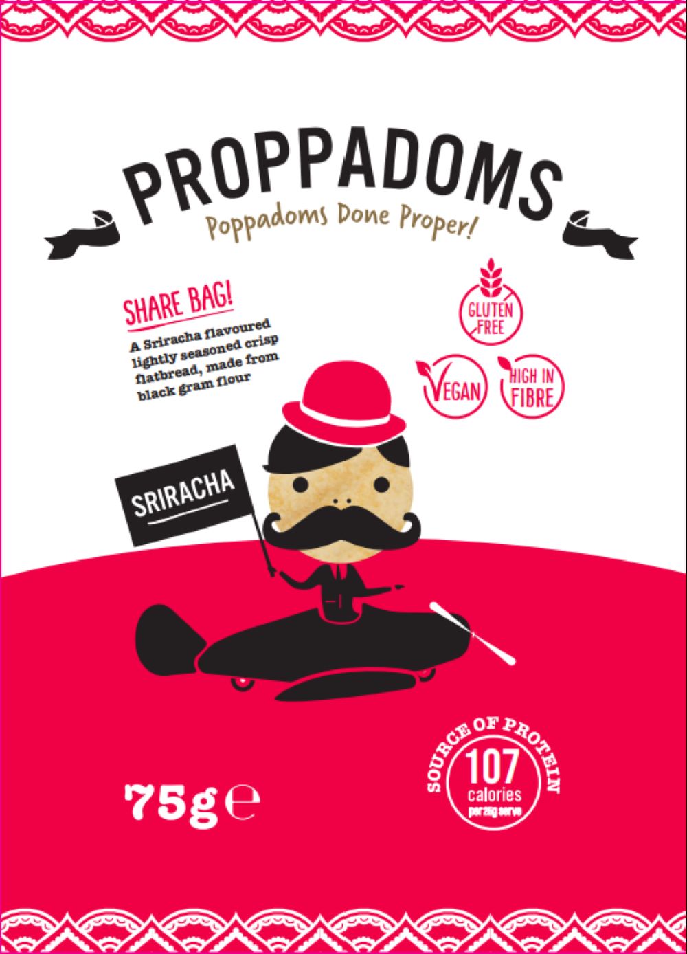 Sriracha Proppadoms (Pack of 12)