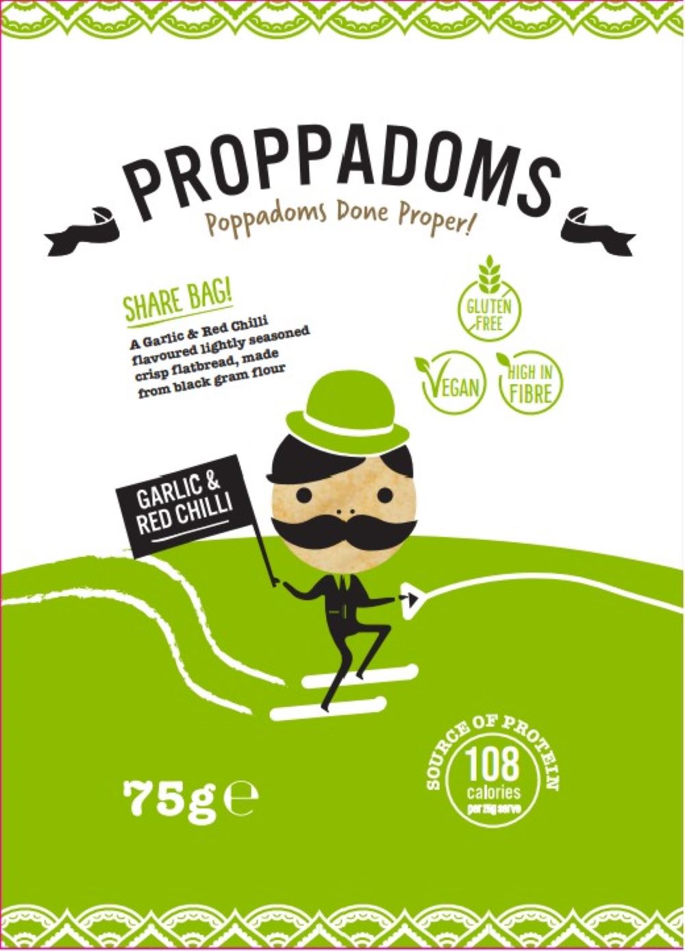 Garlic & Red Chilli Proppadoms (Pack of 12)