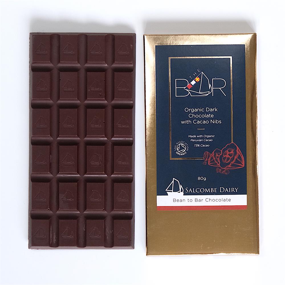 Dark with Nibs Organic Chocolate Bar 80g