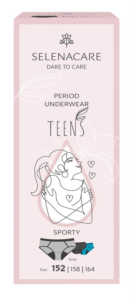 Menstrual Undies (TEENS) Sporty Grey Size 152
