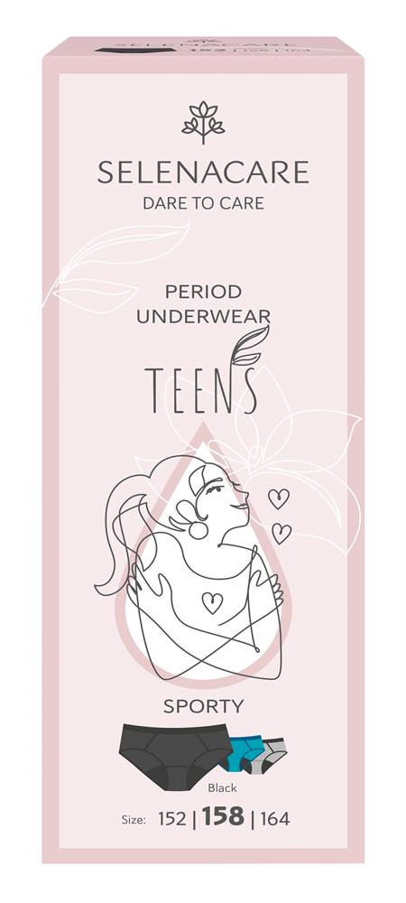 Menstrual Undies (TEENS) Sporty Black Size - 158