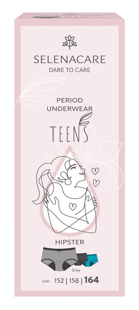 Menstrual Undies (TEENS) Hipster Grey Size - 164