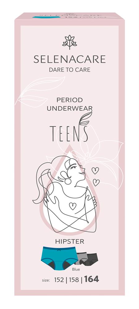 Menstrual Undies (TEENS) Hipster Blue Size - 164